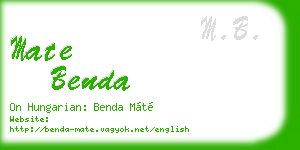 mate benda business card