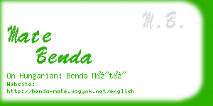 mate benda business card